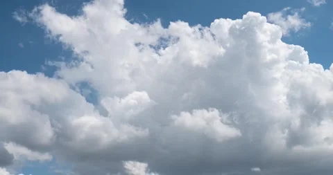Timelapse Blue sky fluffy white clouds on summer season bright clear Stock Footage 276810180