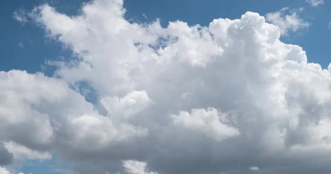 Timelapse Blue sky fluffy white clouds on summer season bright clear Stock Footage 276810618
