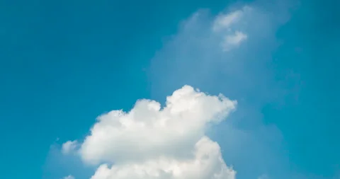 Timelapse Blue sky fluffy white clouds on summer season bright clear Stock Footage 276810641