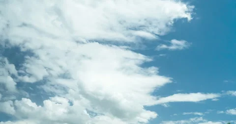 Timelapse Blue sky fluffy white clouds on summer season bright clear Stock Footage 276810686