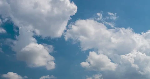 Timelapse Blue sky fluffy white clouds on summer season bright clear Stock Footage 276810694