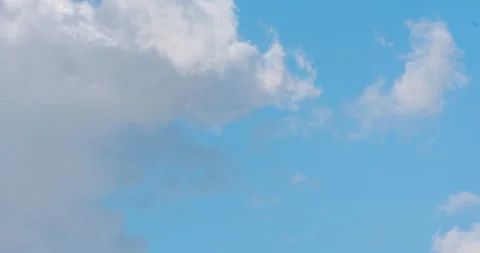 Timelapse Blue sky fluffy white clouds on summer season bright clear skyline Stock Footage 277311494
