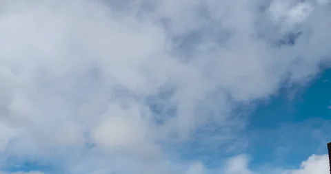 Timelapse Blue sky fluffy white clouds on summer season bright clear skyline Stock Footage 278570504
