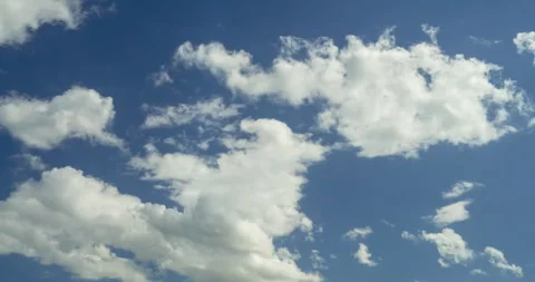 Timelapse Blue sky fluffy white clouds on summer season bright clear skyline Stock Footage 278570654