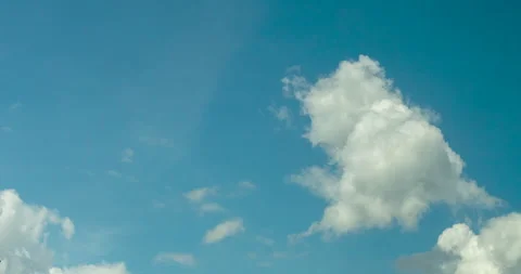 Timelapse Blue sky fluffy white clouds on summer season bright clear skyline Stock Footage 278570656