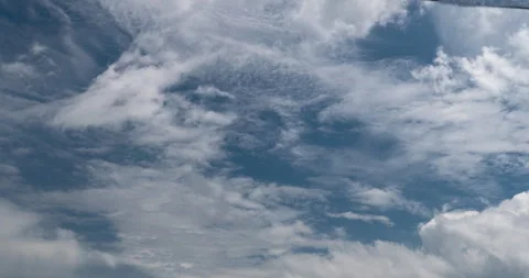 Timelapse Blue sky fluffy white clouds on summer season bright clear skyline Stock Footage 278570678