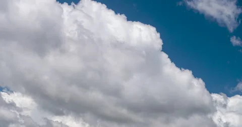 Timelapse Blue sky fluffy white clouds on summer season bright clear skyline Stock Footage 278570683