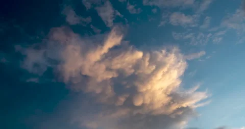 Timelapse Blue sky fluffy white clouds on summer season bright clear skyline Stock Footage 278570688
