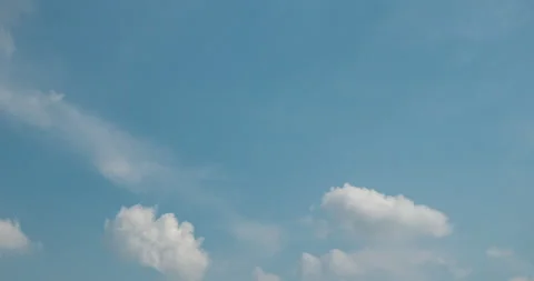 Timelapse Blue sky fluffy white clouds on summer season bright clear skyline Stock Footage 278570690