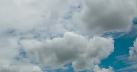 Timelapse Blue sky fluffy white clouds on summer season bright clear skyline Stock Footage 278570724