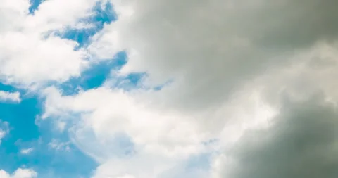 Timelapse Blue sky fluffy white clouds on summer season bright clear skyline wit Stock Footage 278570778