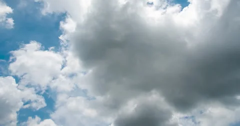 Timelapse Blue sky fluffy white clouds on summer season bright clear skyline Stock Footage 278570784