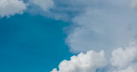 Timelapse Blue sky fluffy white clouds on summer season bright clear skyline Stock Footage 278570895