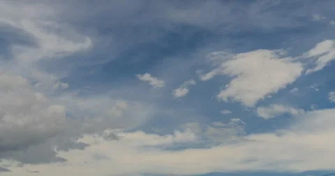 Timelapse Blue sky fluffy white clouds on summer season bright clear skyline Stock Footage 278570896