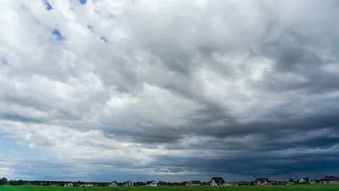 Timelapse of blue sky before rain at summer day Stock Footage 201064692