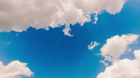 Timelapse blue sky with white clouds in motion Stock Footage 162886276