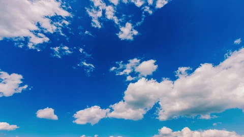 Timelapse blue sky with white clouds in motion Stock Footage 162889667
