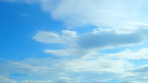 Timelapse of the blue sky with white clouds, Time-lapse footage. Stock Footage 249730104