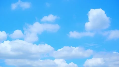 Timelapse of the blue sky with white clouds, Time-lapse footage. Stock Footage 249730317
