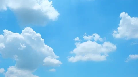 Timelapse of the blue sky with white clouds, Time-lapse footage. Stock Footage 249730324