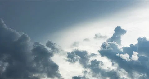 Timelapse of Blue sky with white clouds. Puffy fluffy white clouds. Stock Footage 287850935