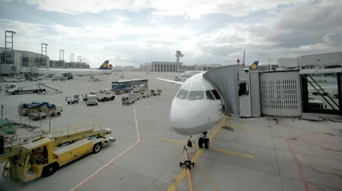 Timelapse boarding of a plane Stock Footage 8561275