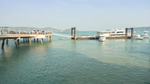 Timelapse of Boats docking at Chalong Pier Phuket Video stock 61160980