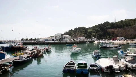 Timelapse of boats in their docks Stock Footage
