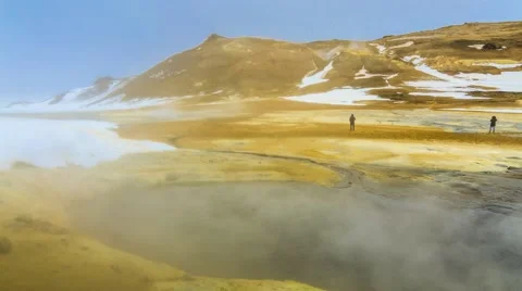 Timelapse of Boiling Mud-pot at Hverir, Iceland Video stock 43015267