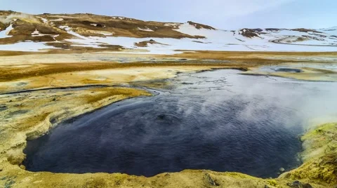 Timelapse of Boiling Mud-pot at Hverir, Iceland Video stock 43017335
