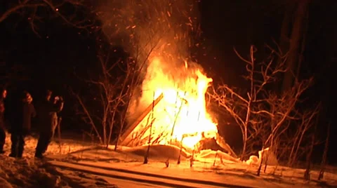 Timelapse Bonfire Stock Footage 33790711