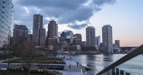 Timelapse of Boston Seaport District Stock Footage 221957153