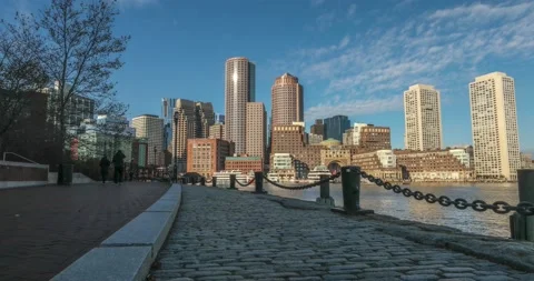 Timelapse of Boston Seaport District Stock Footage 221957157