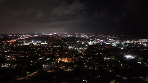 Timelapse of Boynton Beach Florida at night aerial view Video stock 293486977
