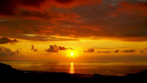 Timelapse of Breathtaking Sunset over Mediterranean Sea. Stock Footage