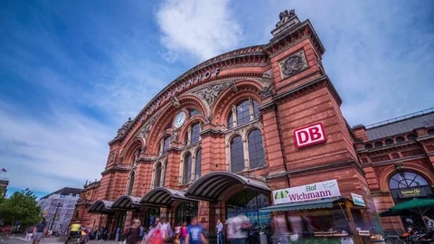 Timelapse of Bremen Train Station, Germany, Europe. Stock Footage 79164230