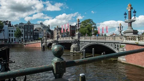 Timelapse of Bridge in Amsterdam Stock Footage 70698141