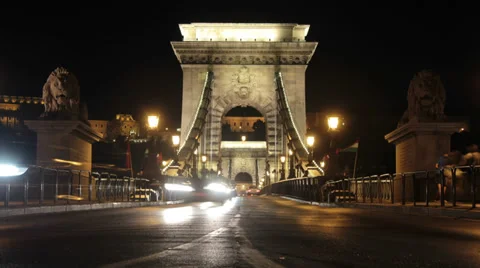 Timelapse of bridge in Budapest Stock Footage 30078398