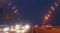 Timelapse of bridge highway traffic, dusk cars drive lights on HD Footage