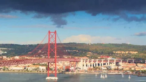 Timelapse  Bridge in Lisbon Stock Footage 69272969