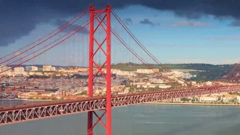 Timelapse of Bridge in Lisbon Stock Footage 69273876