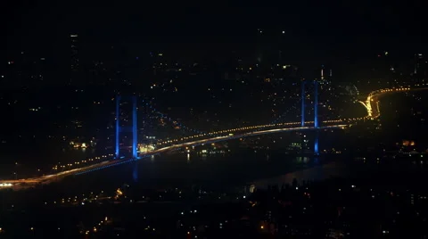 Timelapse bridge at night. Stock Footage 3142262