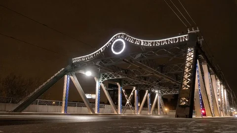 Timelapse bridge at night with traffic Stock Footage 120617771