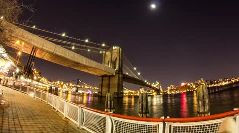Timelapse Brooklyn Bridge NY Stockbeeldmateriaal 20467585