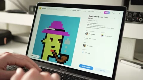 Timelapse Browsing NFT To Buy Online Using a Laptop Computer Stock Footage 166241571