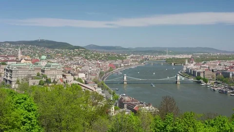 Timelapse of Budapest and Danube river Stock Footage 74381127