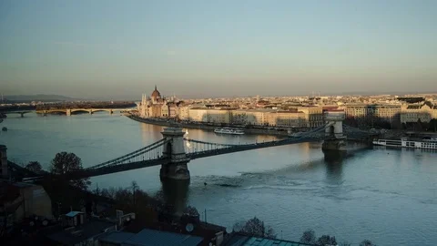 Timelapse of Budapest cityscape at sunset Stock Footage 82971441