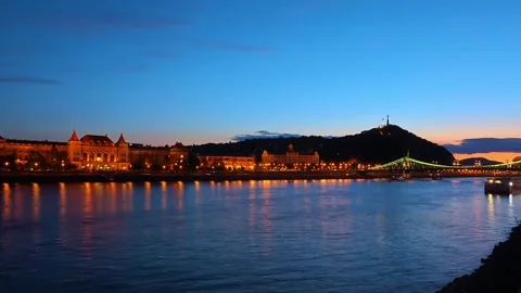 Timelapse of Budapest at dusk Stock Footage 309371178
