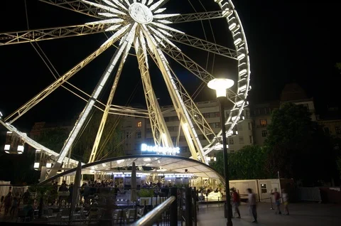Timelapse of the Budapest Eye at night Stock Footage 113527983