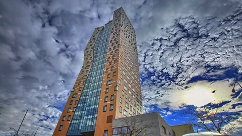 Timelapse with building and clouds Stock Footage 72730707